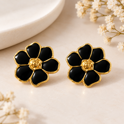 Aretes para Mujer esmaltados negros