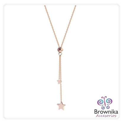 Cadena Minimalista Estrellitas Oro Rosa