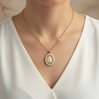 Cadena virgen maria para mujer 